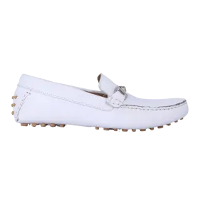 Aliverti Driver Moccasin in White
