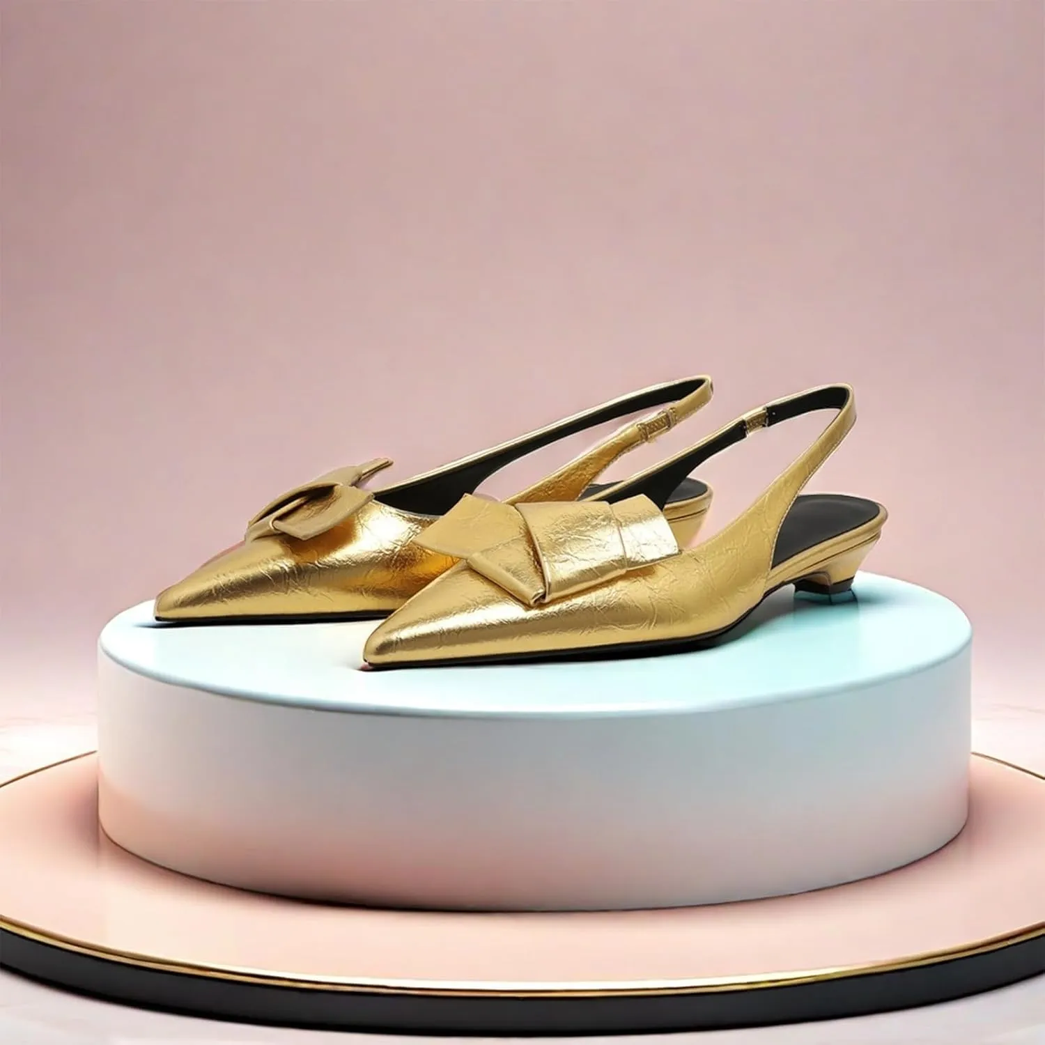 AOSPHIRAYLIAN Kitten Heels for Women Sandals Black Heels Women's Pumps Low Heel Dress Shoes for Women Wedding Slingback Heels Pointed Toe Heels
