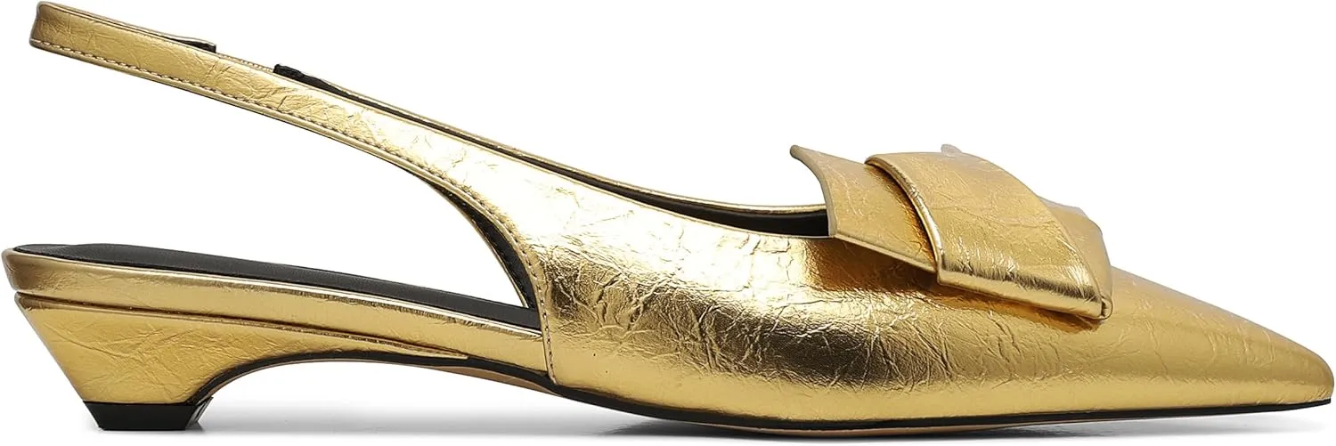 AOSPHIRAYLIAN Kitten Heels for Women Sandals Black Heels Women's Pumps Low Heel Dress Shoes for Women Wedding Slingback Heels Pointed Toe Heels