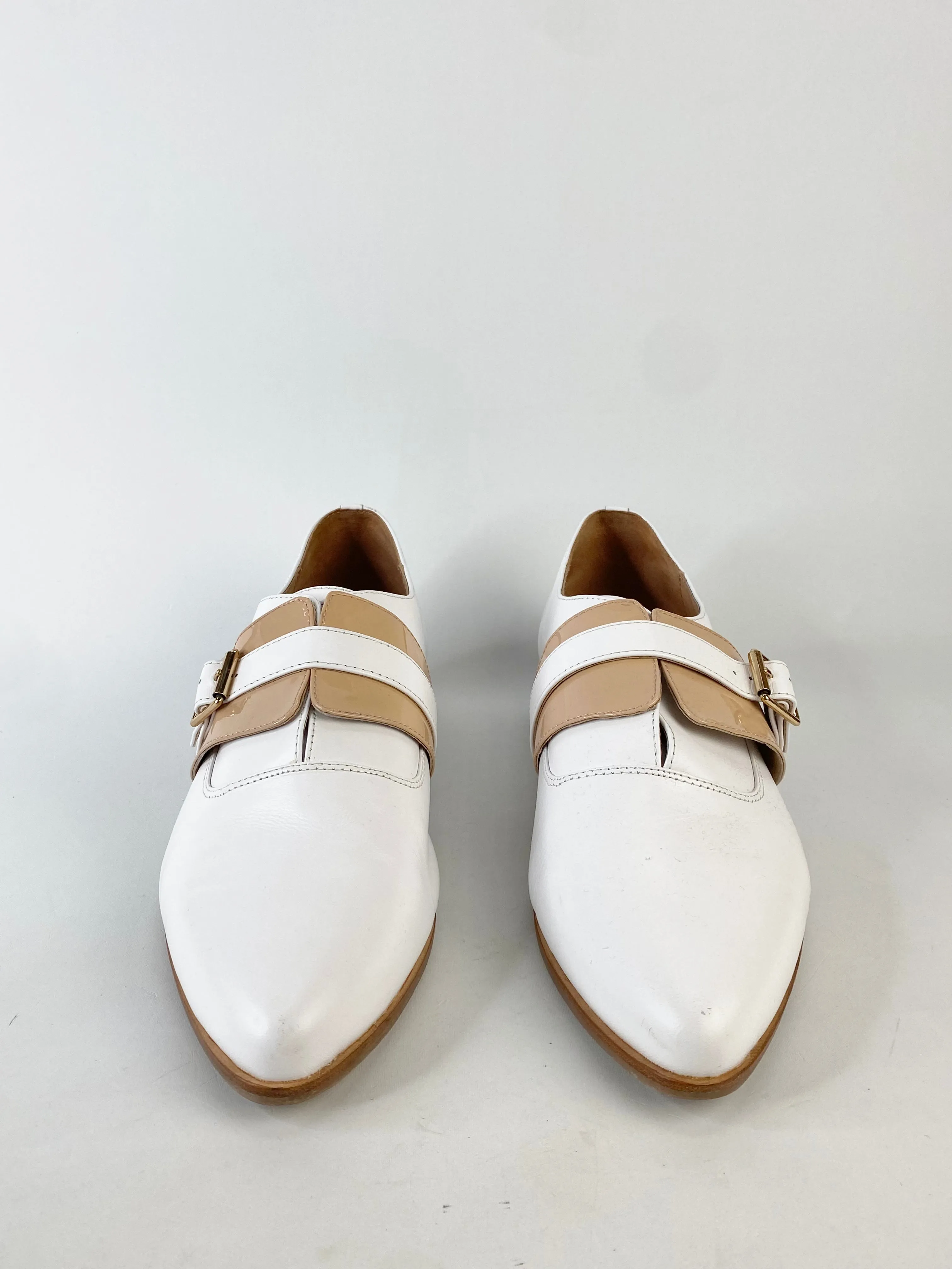 Bared White & Tan Loafers - EU42