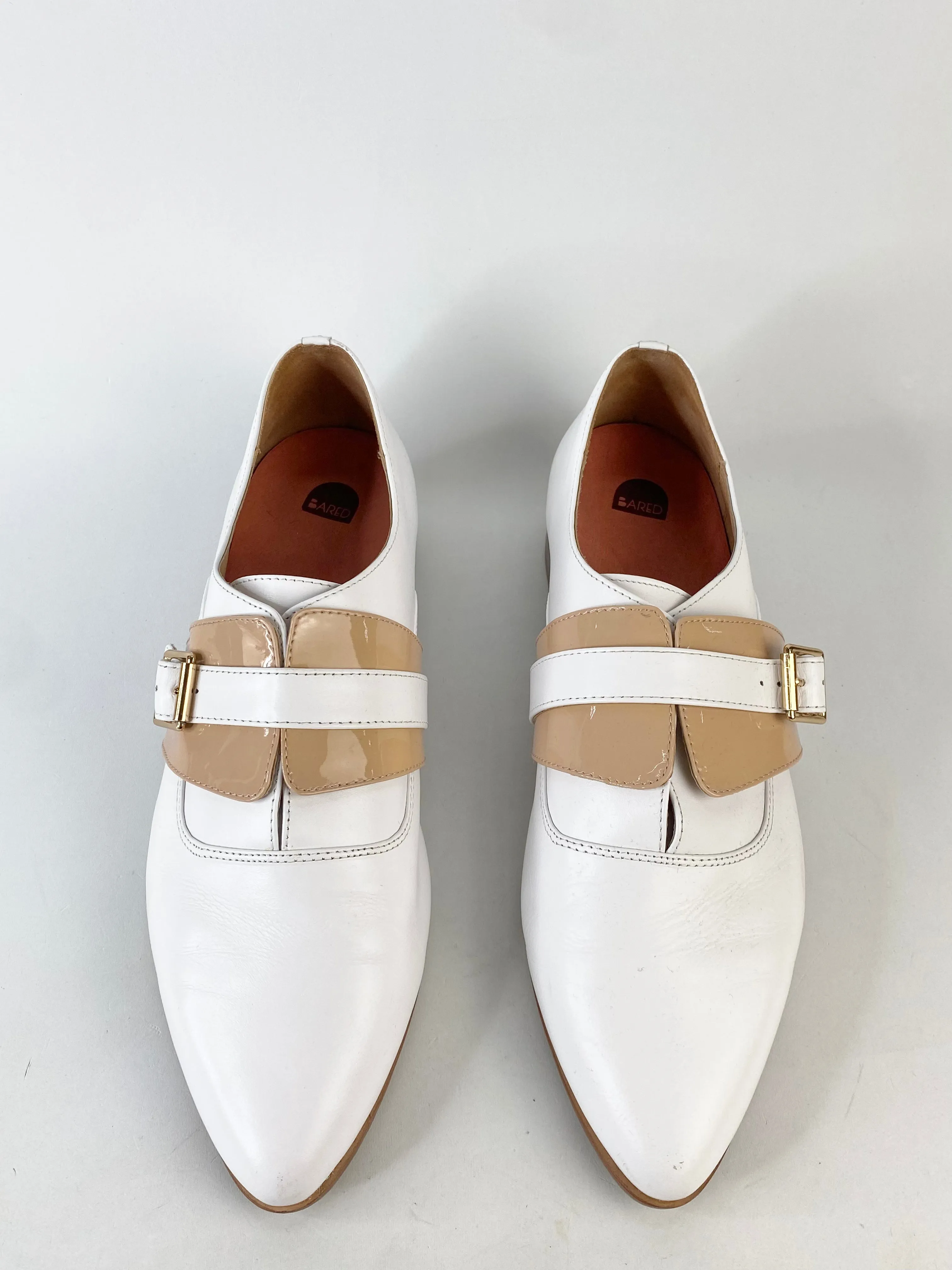Bared White & Tan Loafers - EU42