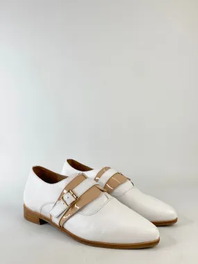 Bared White & Tan Loafers - EU42