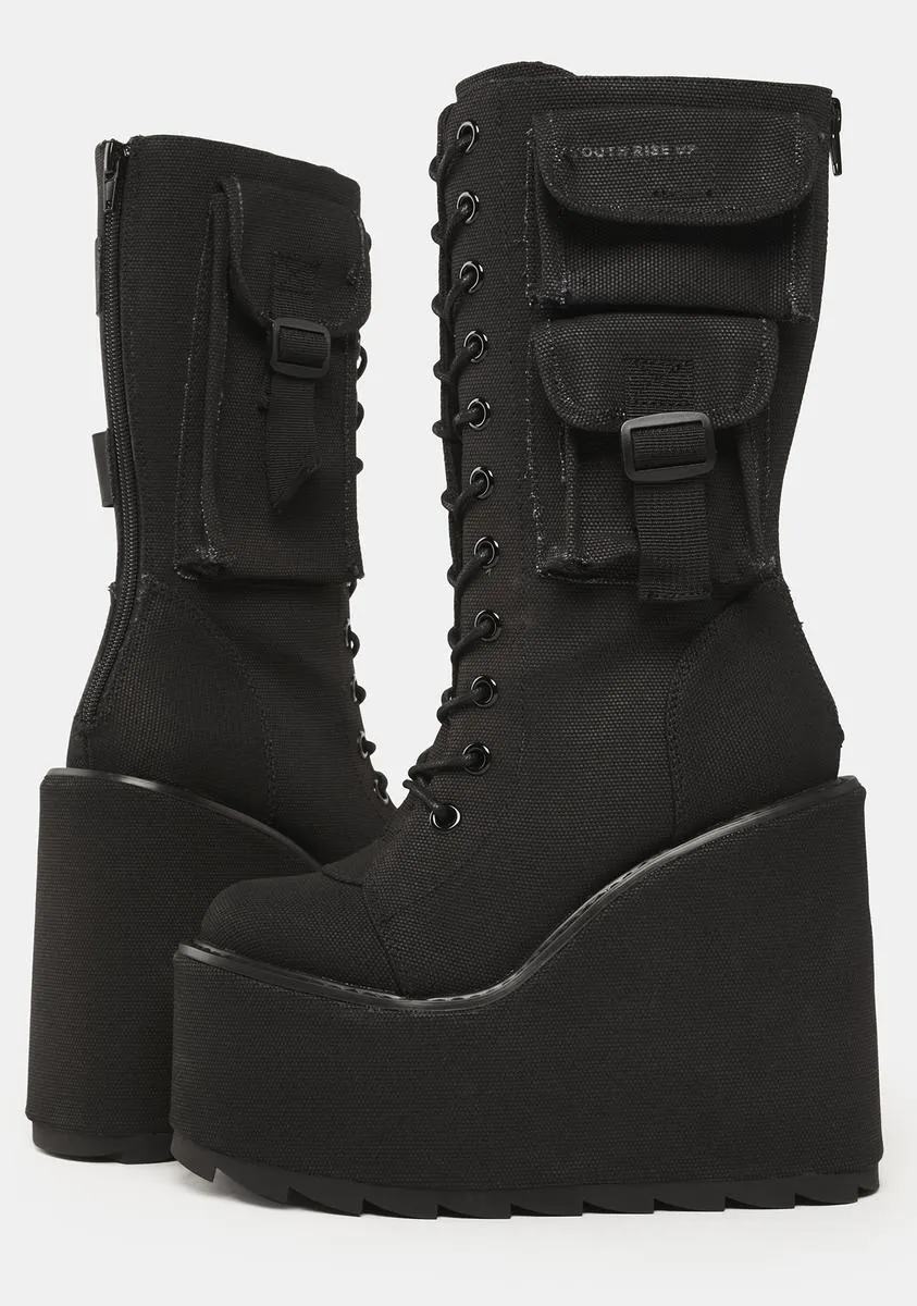 Black Canvas Dune Desert Boots