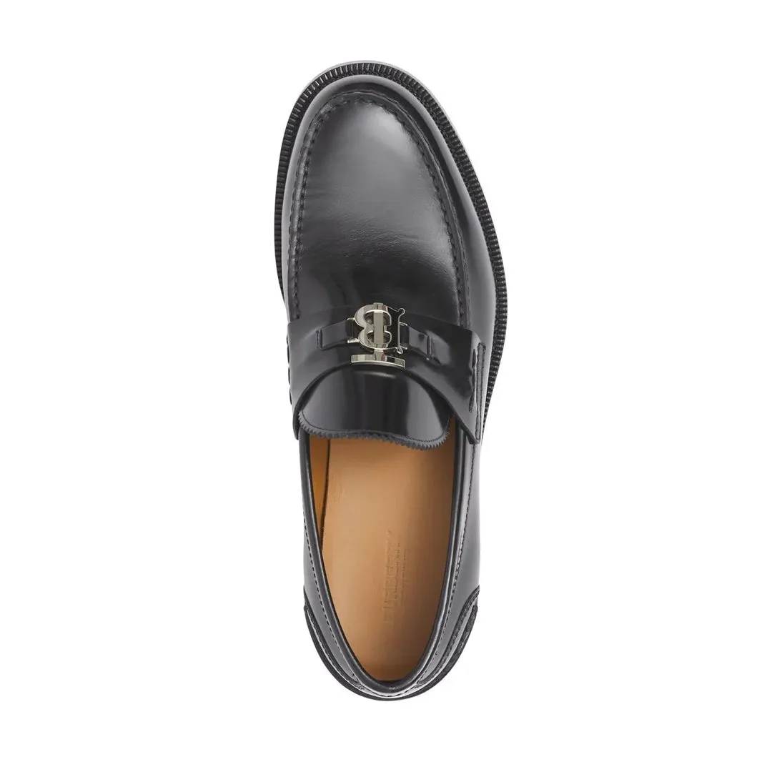 Black Fred Monogram Patent Leather Loafers