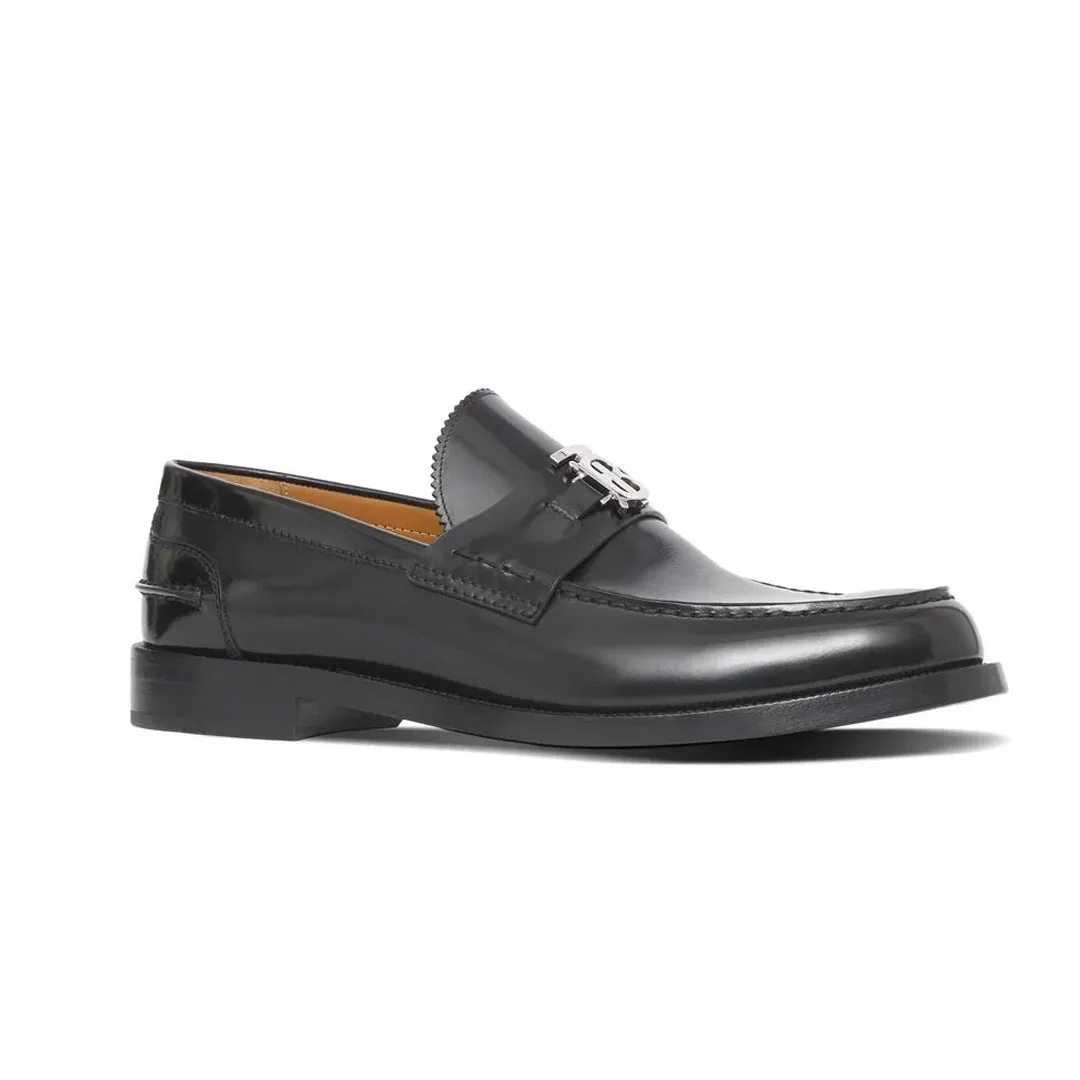 Black Fred Monogram Patent Leather Loafers