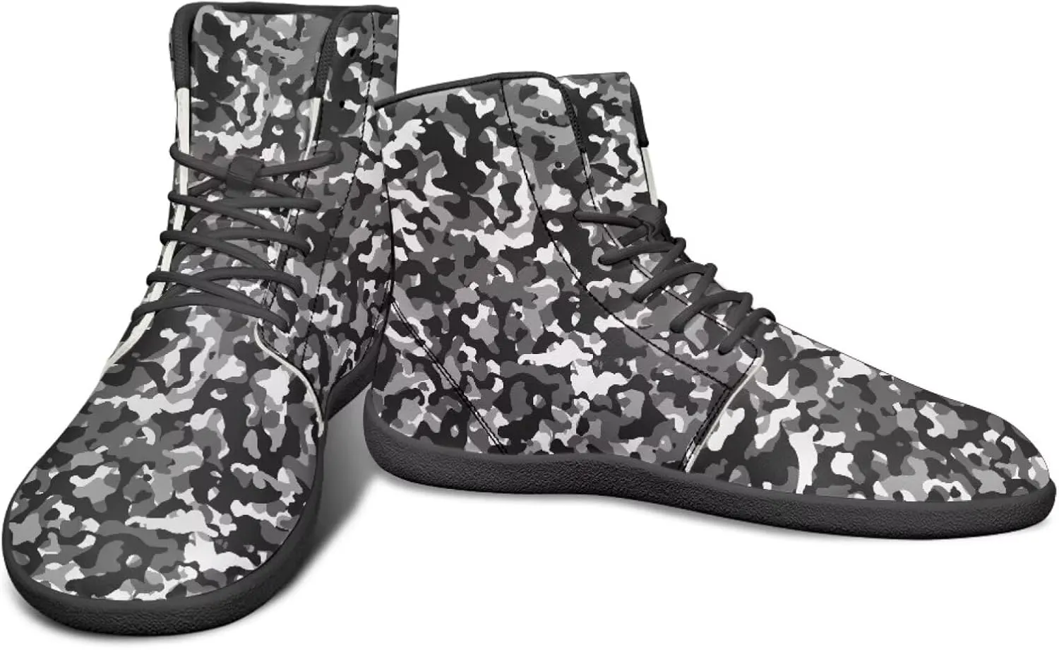 Classic Camo Unisex High top Sneakers Womens Classic High Tops Leather Shoes Wide Toe Barefoot Sneakers for Men