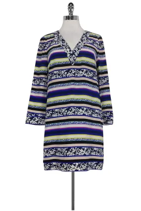 Diane von Furstenberg - Multicolor Striped Shift Dress Sz 4