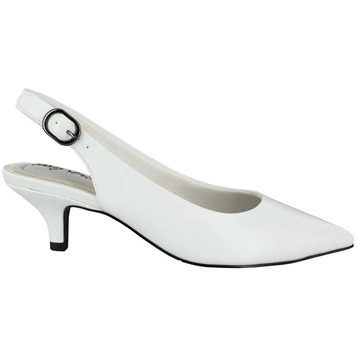 Easy Street Womens  Faux Leather Pointed Toe Kitten Heels