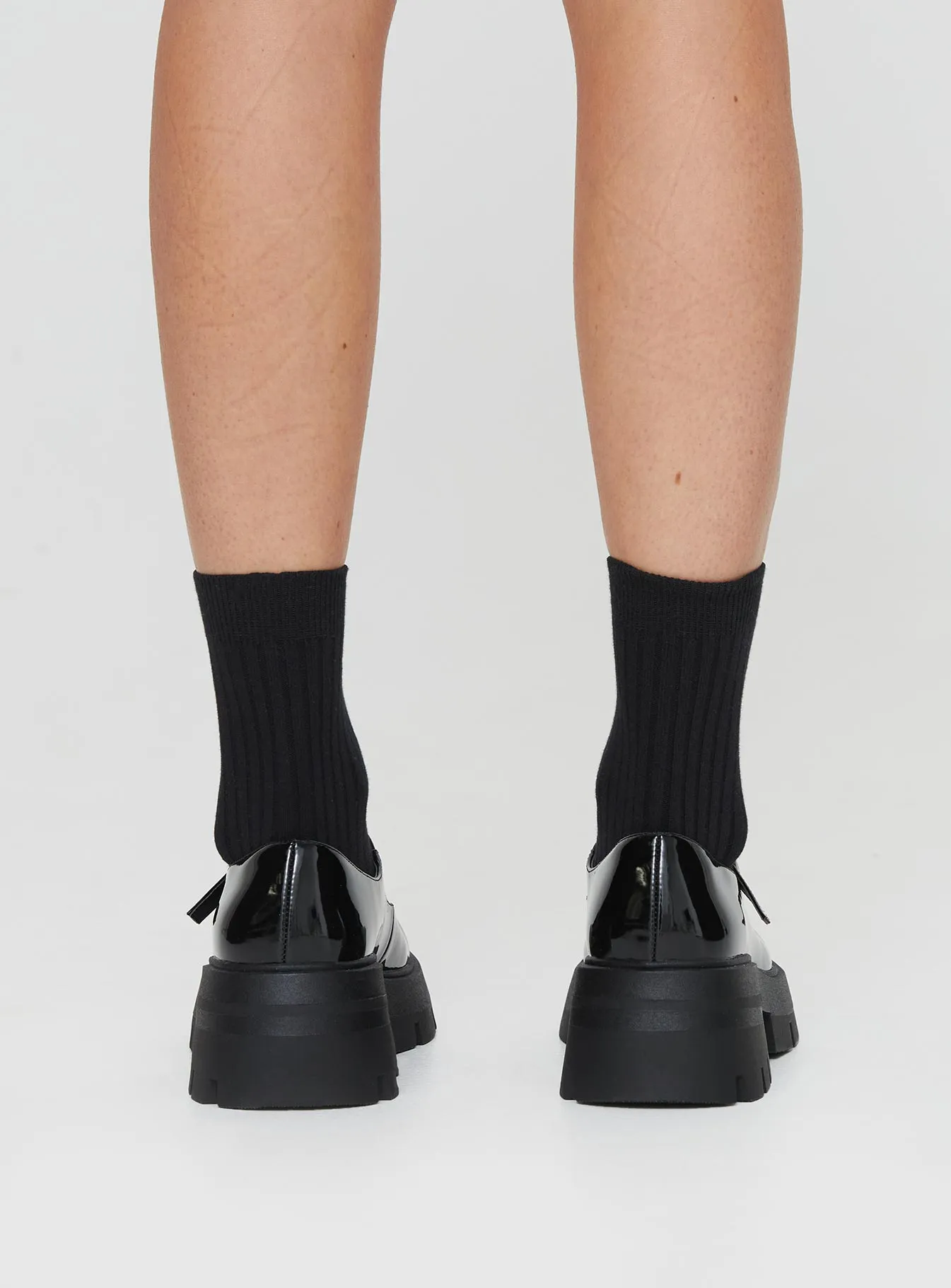Ellie Mary Jane Heels Black Patent