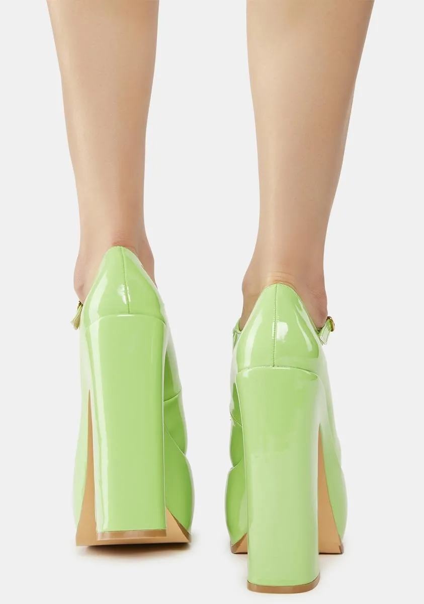 Green Tamsin Platform Heels