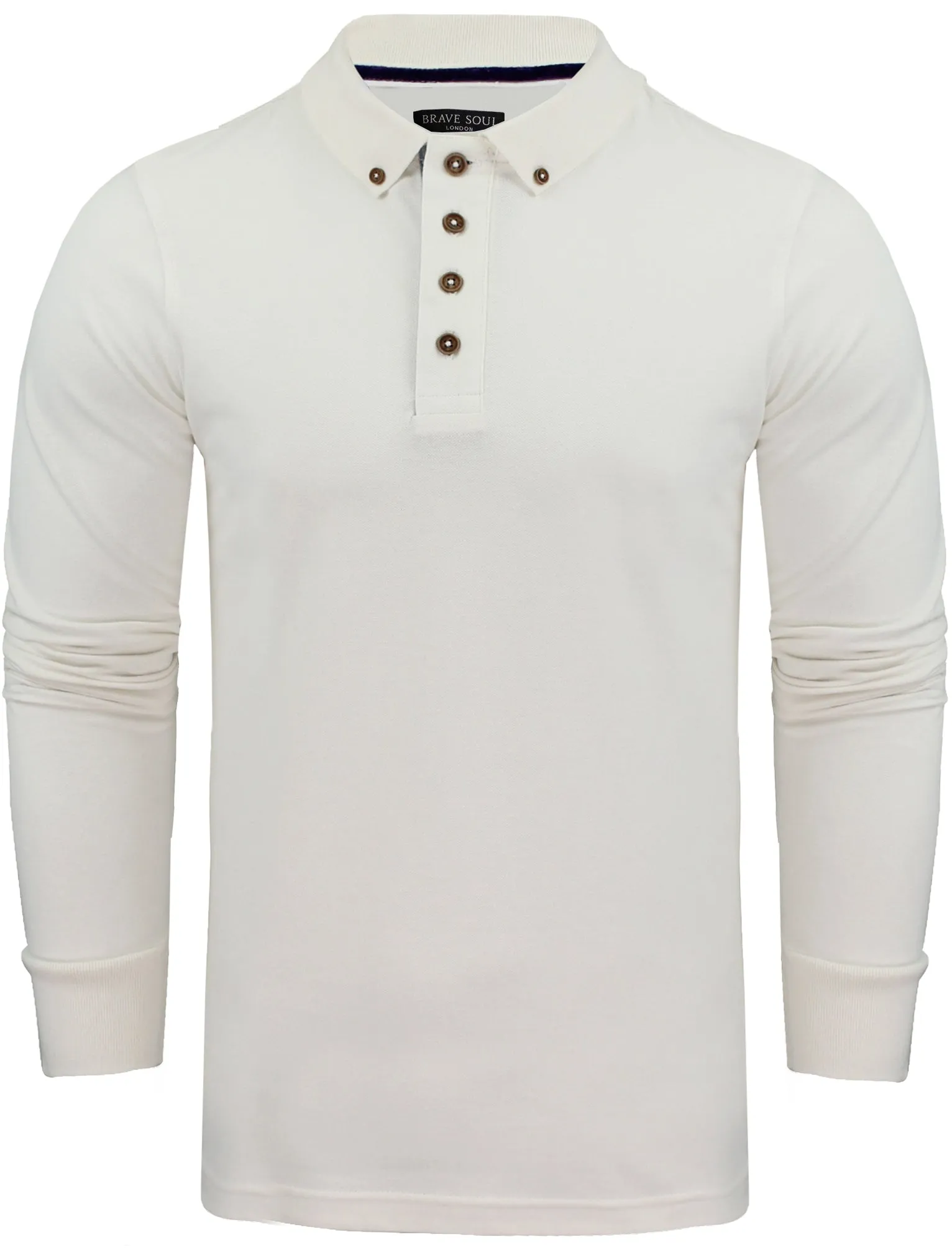 Howell Long Sleeve Polo Shirt in White