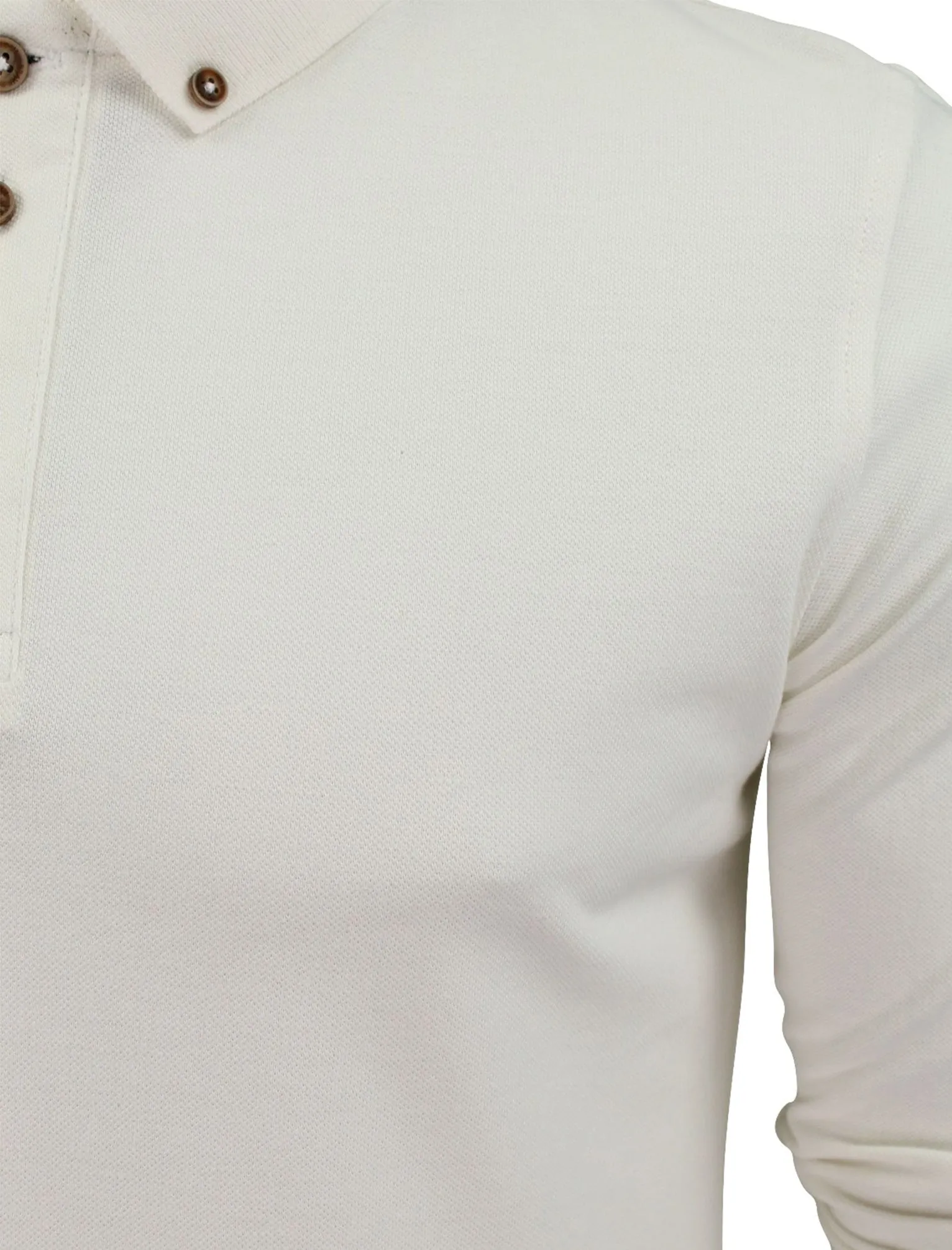 Howell Long Sleeve Polo Shirt in White