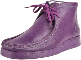 LIBERTYZENO HAMARA JOE Mens Genuine Leather Moccasin Toe Lace Up Casual Chukka Boot Shoes