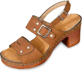 Low Block Chunky Heels Sandal Comfortable Open Toe Heels Comfortable Beach Shoes Sandals