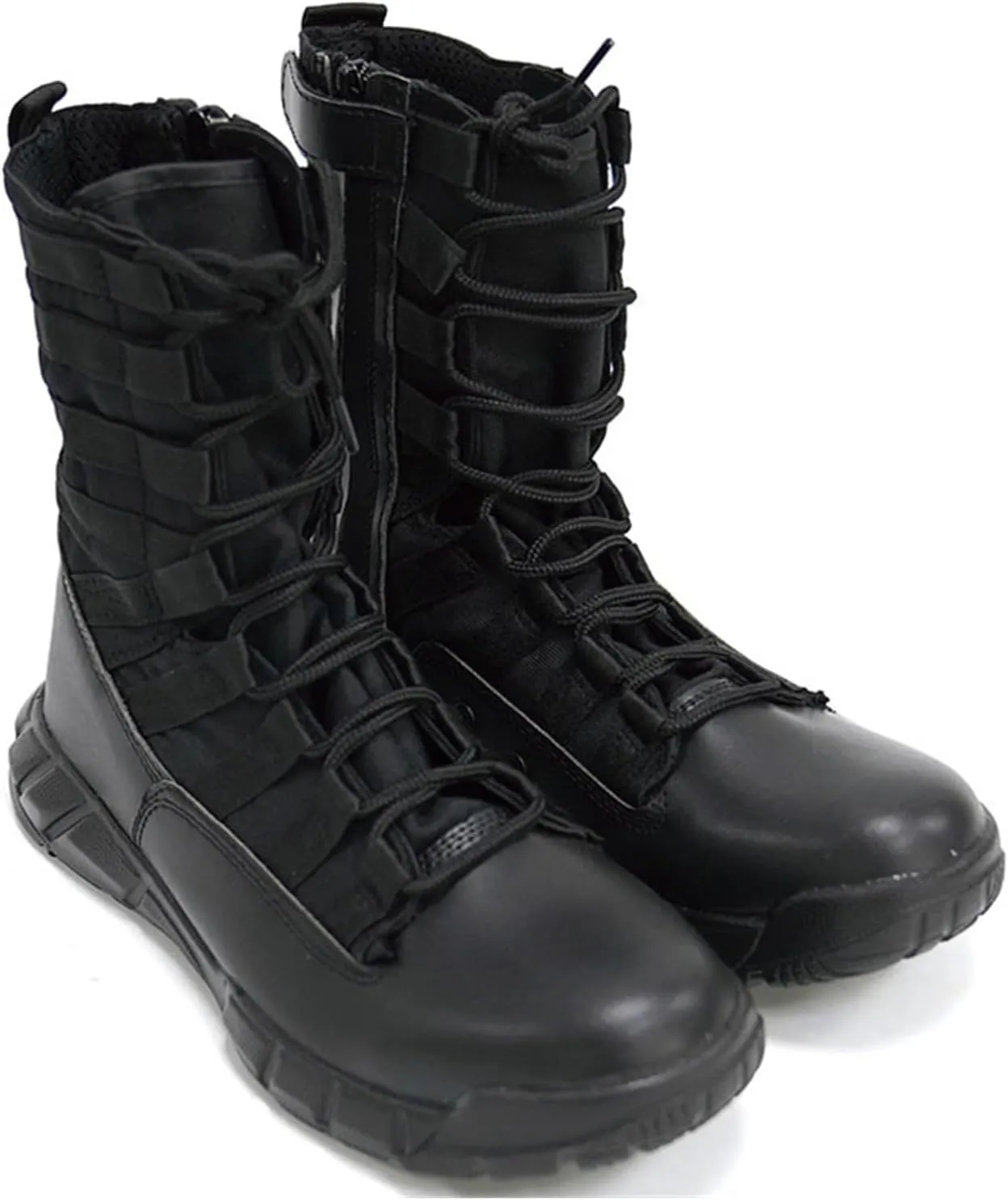 Men's Military Work Boots Lightweight Side Zipper Motorcycle Combat Boots For Men