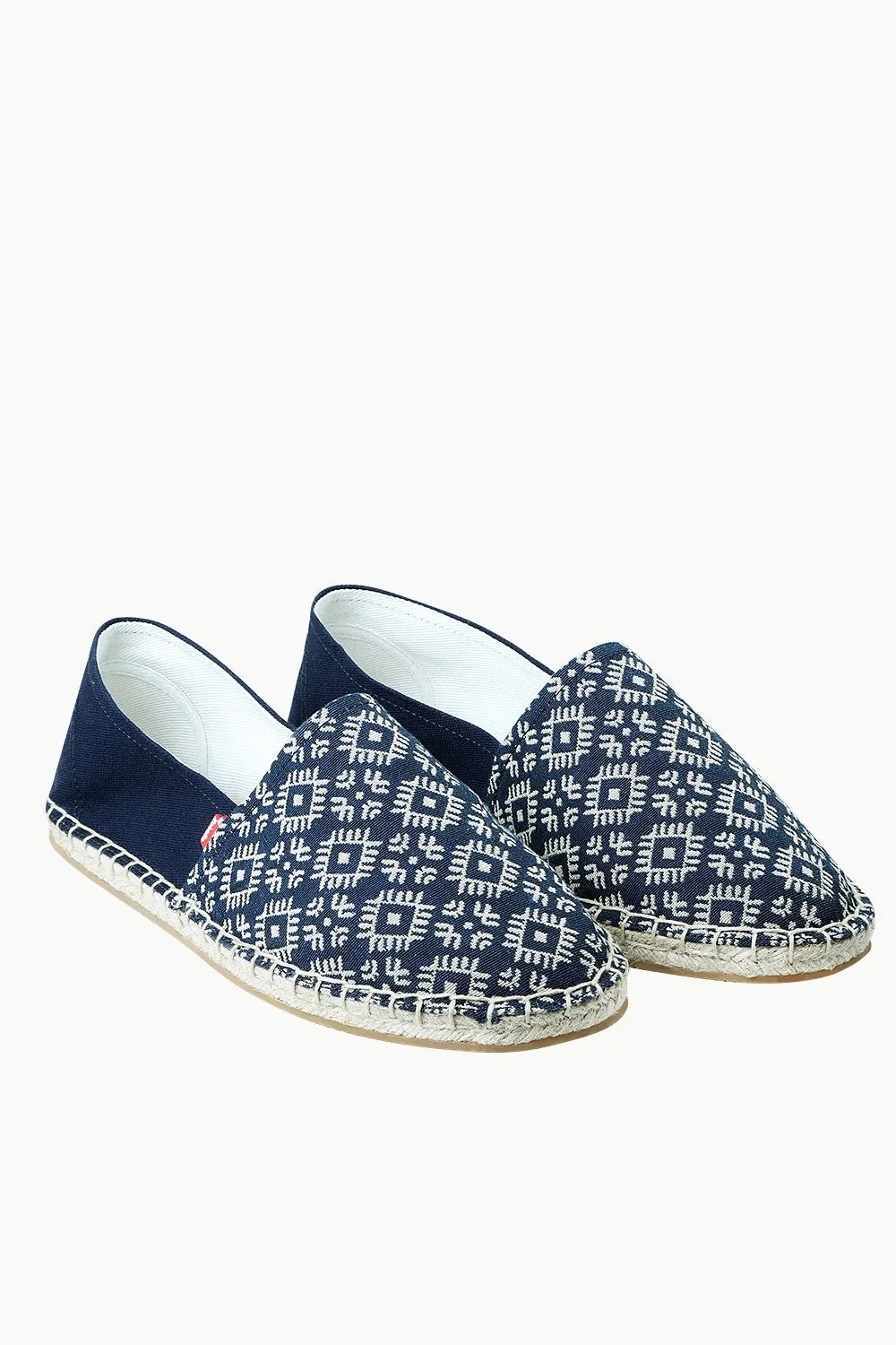 Men's Navy n' Oatmeal Ethnic Print Espadrilles