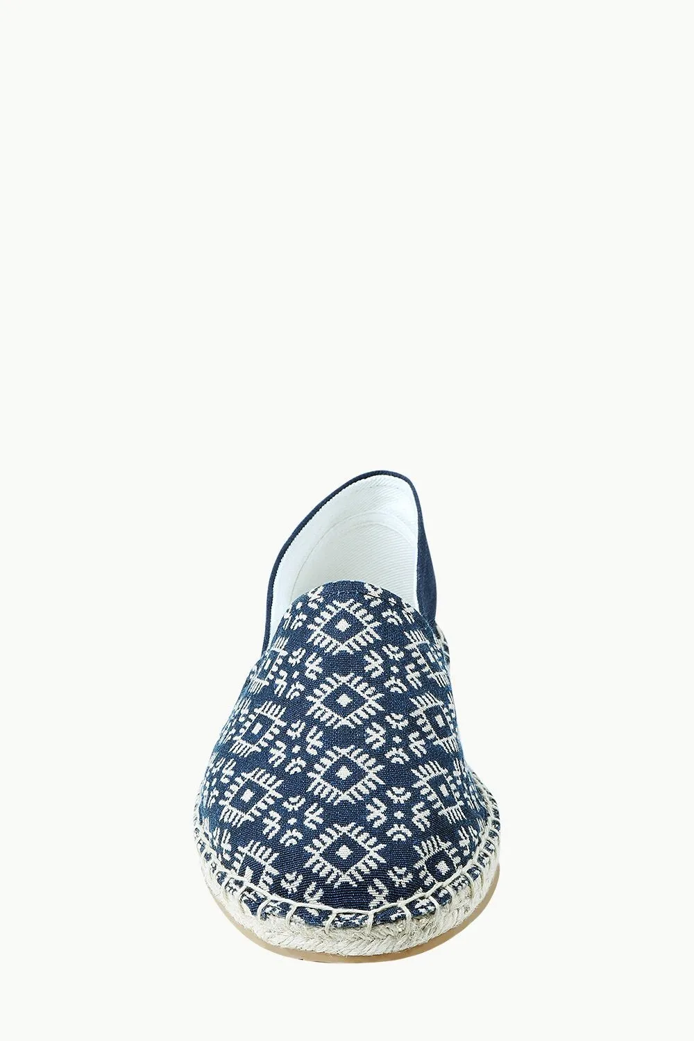 Men's Navy n' Oatmeal Ethnic Print Espadrilles