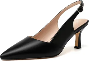 Mostrin Kitten Heels for Women Slingback Pointed Closed Toe Heels Women's Pumps Shoes for Wedding, Party, Commuting