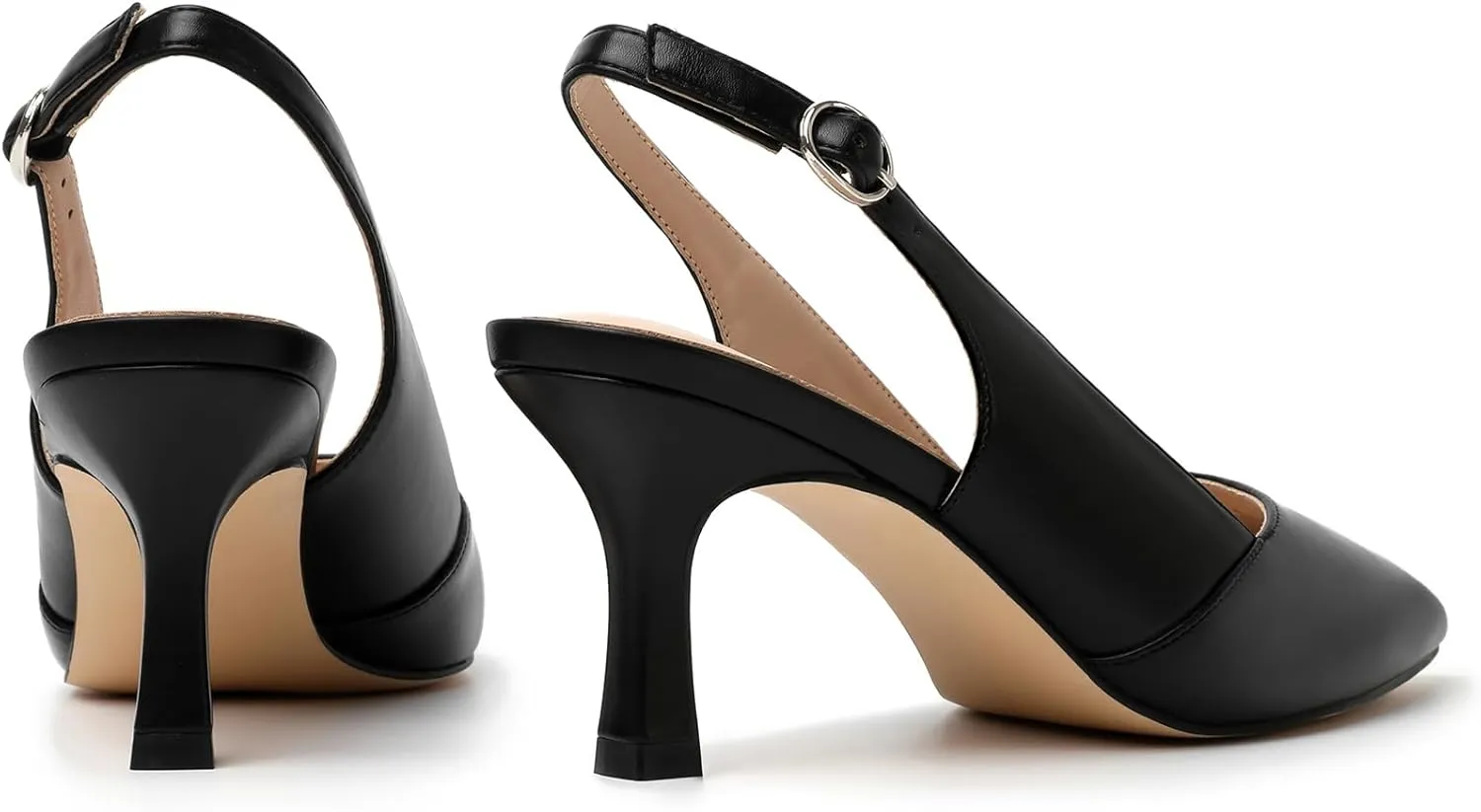 Mostrin Kitten Heels for Women Slingback Pointed Closed Toe Heels Women's Pumps Shoes for Wedding, Party, Commuting