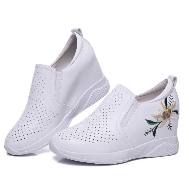Petite Slip On Inner Heel Leather Sneakers AP120
