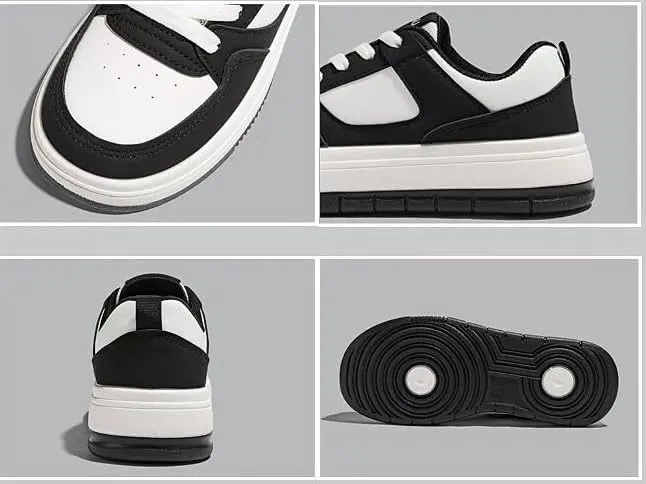 Platform Sneakers for Women Walking Shoes Work Shoes Black White Sneakers Comfortable Classic Work Shoes