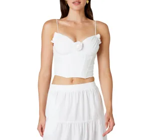 Spaghetti Strap Rosette Corset Top