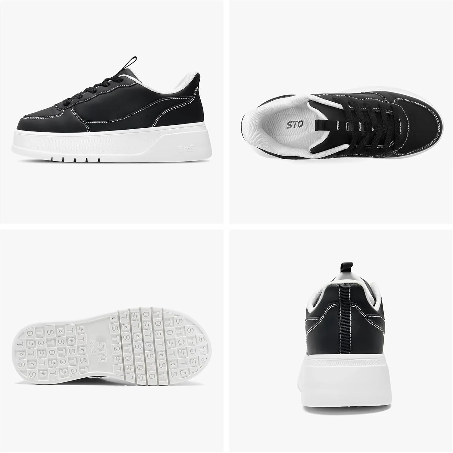STQ Slip on Platform Sneakers Vintage Classic Tennis Shoes Lightweight Walking Sneakers