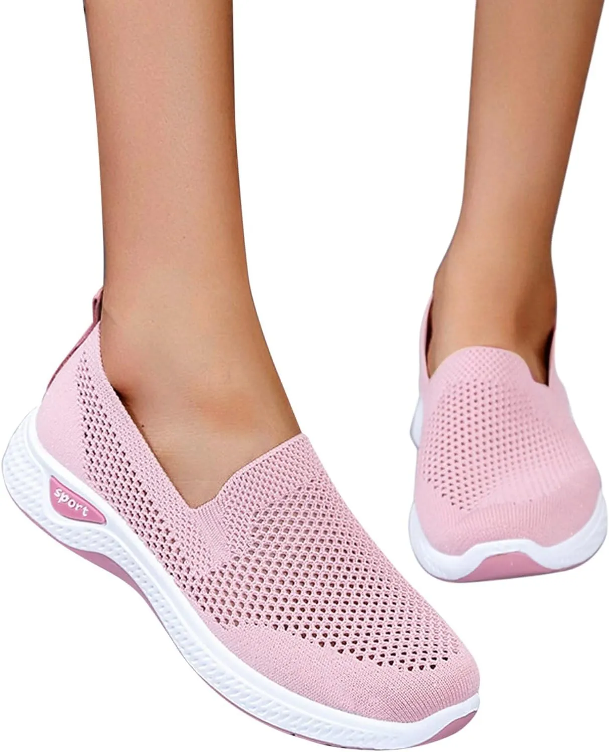 Women Slip On Walking Sneakers Casual Comfortable Shoes Lightweight Canvas Flats Non Slip Breathable Loafers