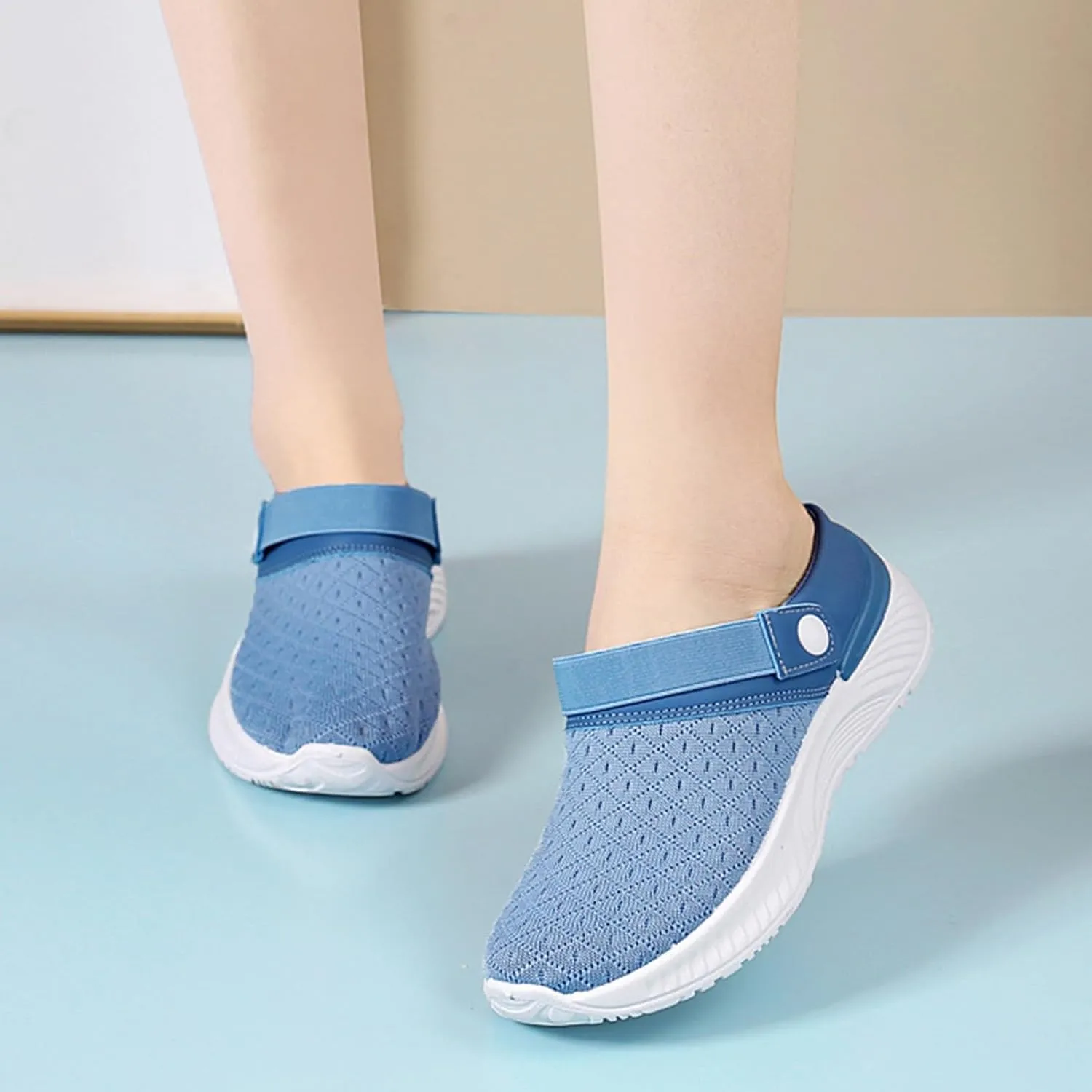 Womens Backless Sneakers Mesh Slip-on Mule Shoes Slip On Shoes Women Arch Support Men Casual Shoes Fashion Sneakers 2025 Waterproof Tennis Shoe Trainers Shoe