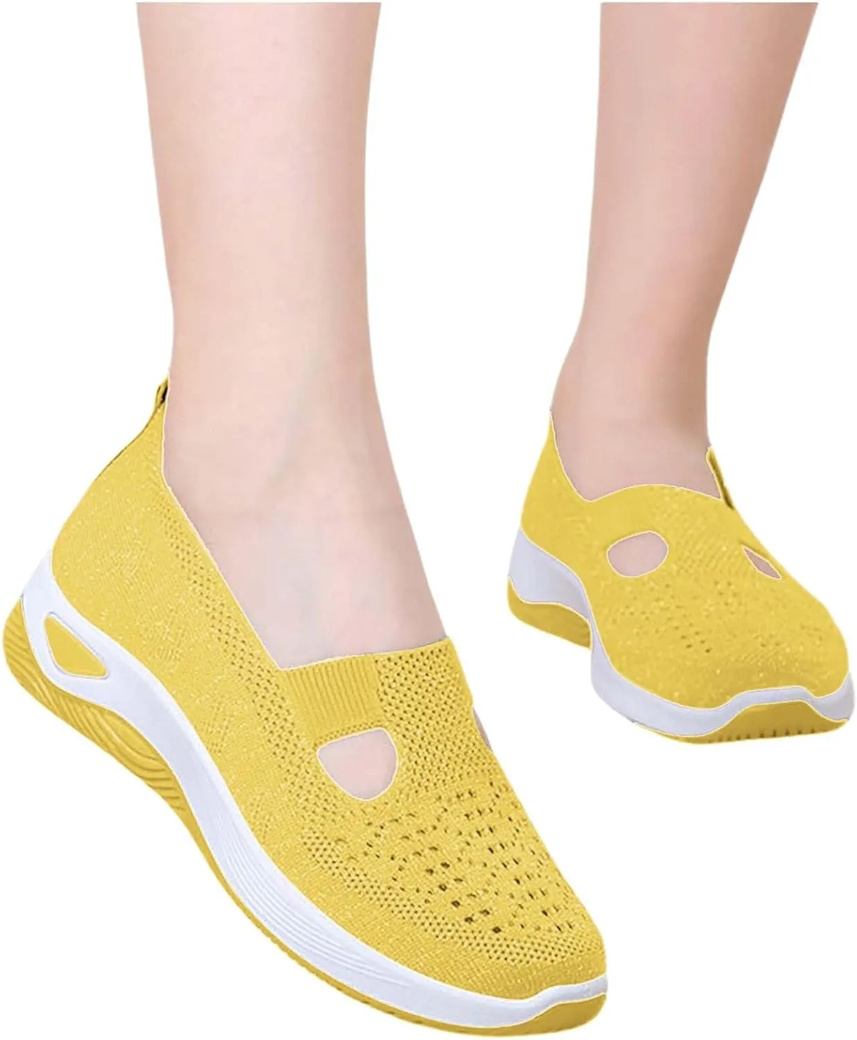 Women's Woven Orthopedic Breathable Soft Shoes Non Slip Work Shoes Women Food Service Casual Shoes Slip On Slip On Sneakers Black Tennis Shoe White Loafers